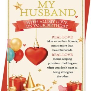 Husband Birthday Card | Romantic Husband Birthday Gifts Decorations for Him & Men from Wife