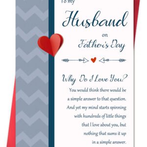 Beixian Fathers Day Card for Husband, Funny Fathers Day Card Gifts from Wife, Romantic Father's Day Cards Gifts to My Baby's Father