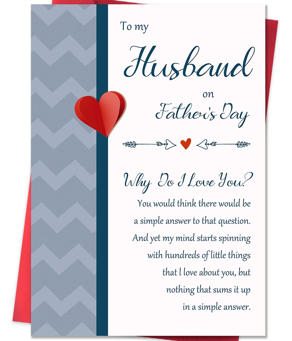 Beixian Fathers Day Card for Husband, Funny Fathers Day Card Gifts from Wife, Romantic Father's Day Cards Gifts to My Baby's Father