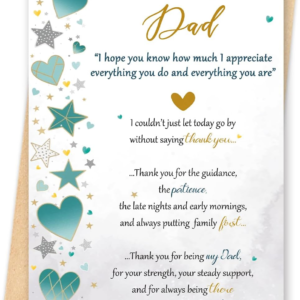 Missonemi Dad Birthday Card – Heartfelt Birthday Gifts Card for Dad from Son or Daughter, Emotional Thank You Message, Meaningful Birthday Greeting Card for Father