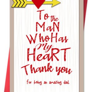 Beixian Funny Father's Day Card for Dad, Sweet Fathers Day Card Gifts for Husband from Wife, To the Man Who Has My Heart, Thank You for Being an Amazing Dad