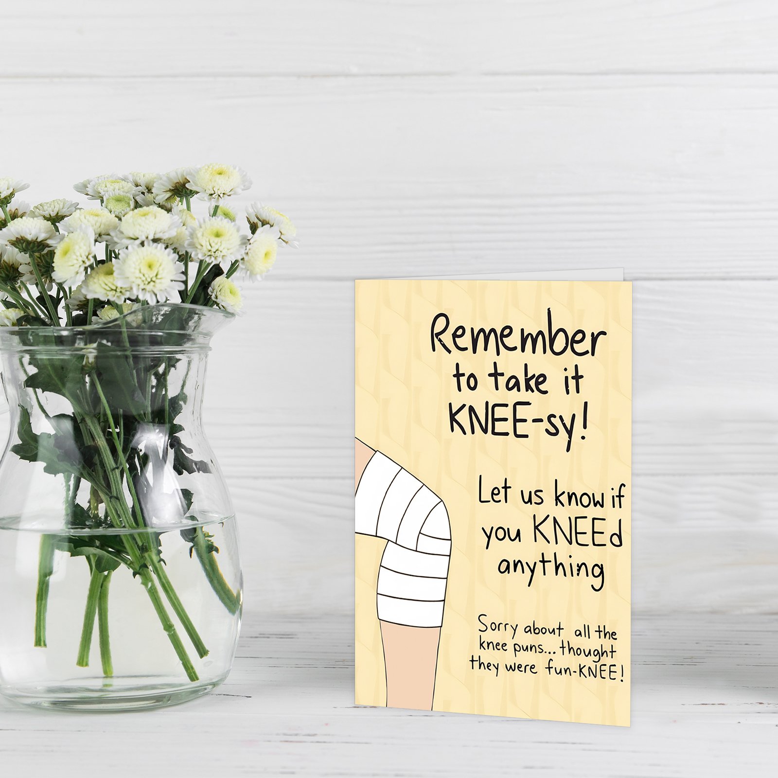 Funny Get Well Soon Knee Card for Friends, Humor Speedy Surgery Recovery Gifts for Women Men, After Knee Surgery Card Gift for Him Her - Image 3