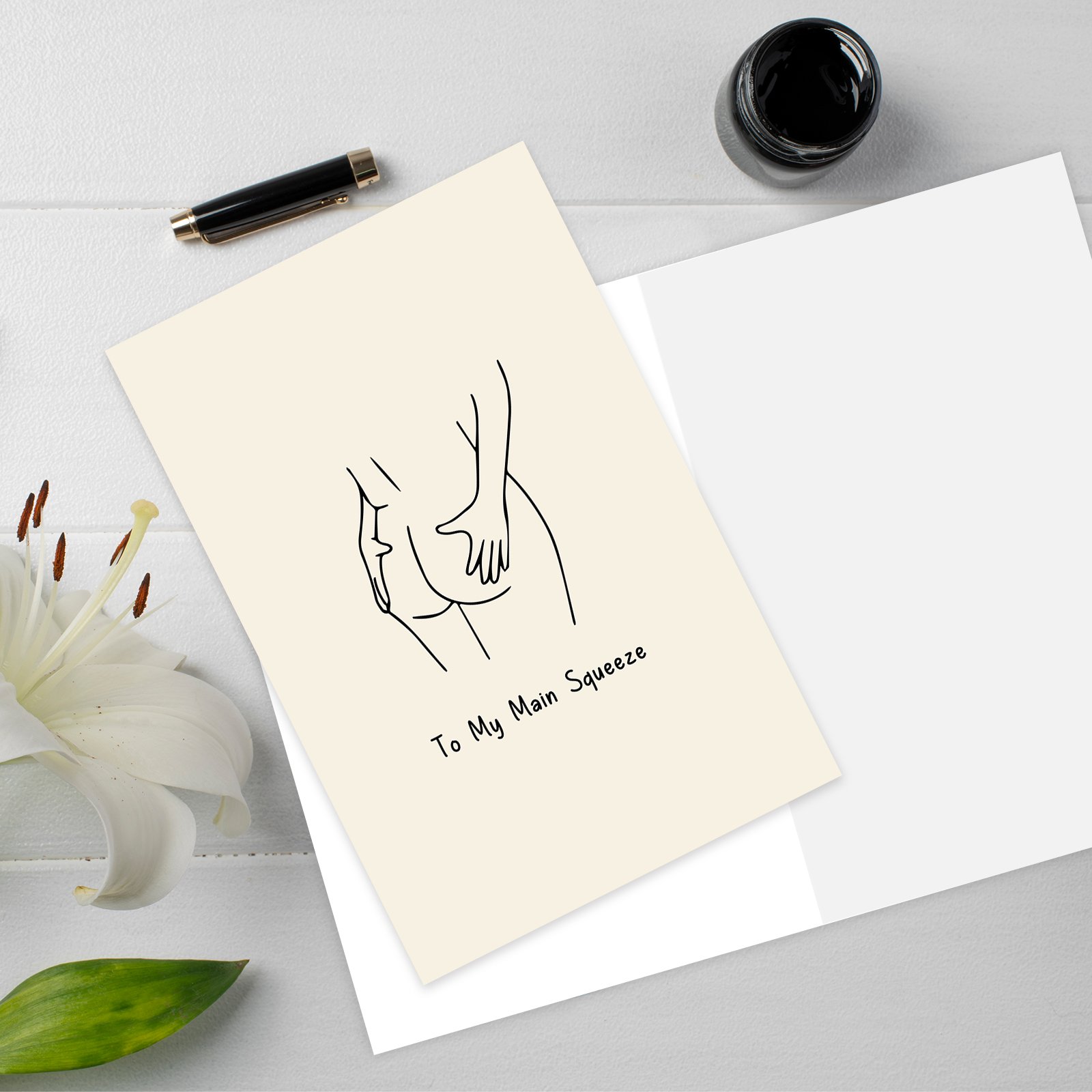 Funny Anniversary Card for Boyfriend, Girlfriend, Husband or Wife, Valentines Day Card for Him– “To My Main Squeeze” Romantic Naughty Love Card - Image 2