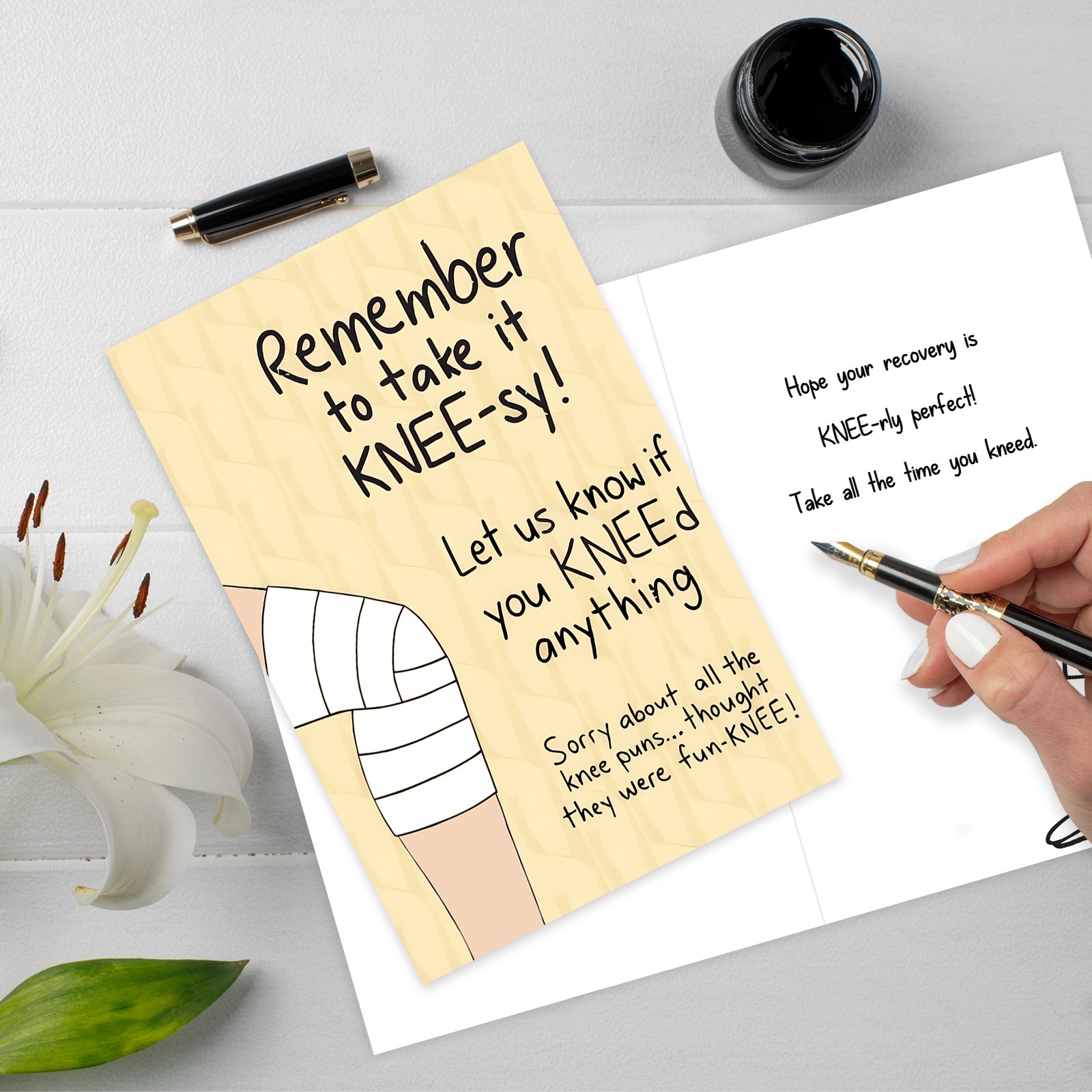 Funny Get Well Soon Knee Card for Friends, Humor Speedy Surgery Recovery Gifts for Women Men, After Knee Surgery Card Gift for Him Her - Image 6