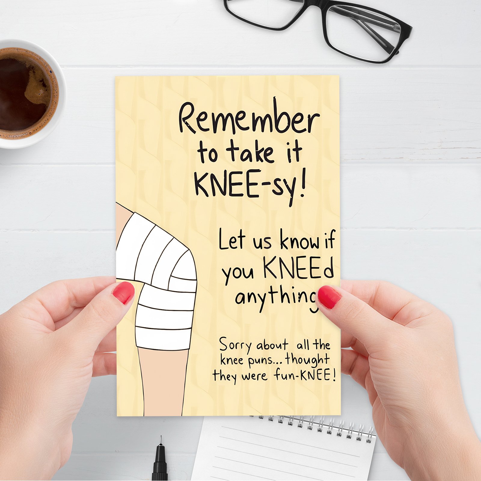 Funny Get Well Soon Knee Card for Friends, Humor Speedy Surgery Recovery Gifts for Women Men, After Knee Surgery Card Gift for Him Her - Image 5