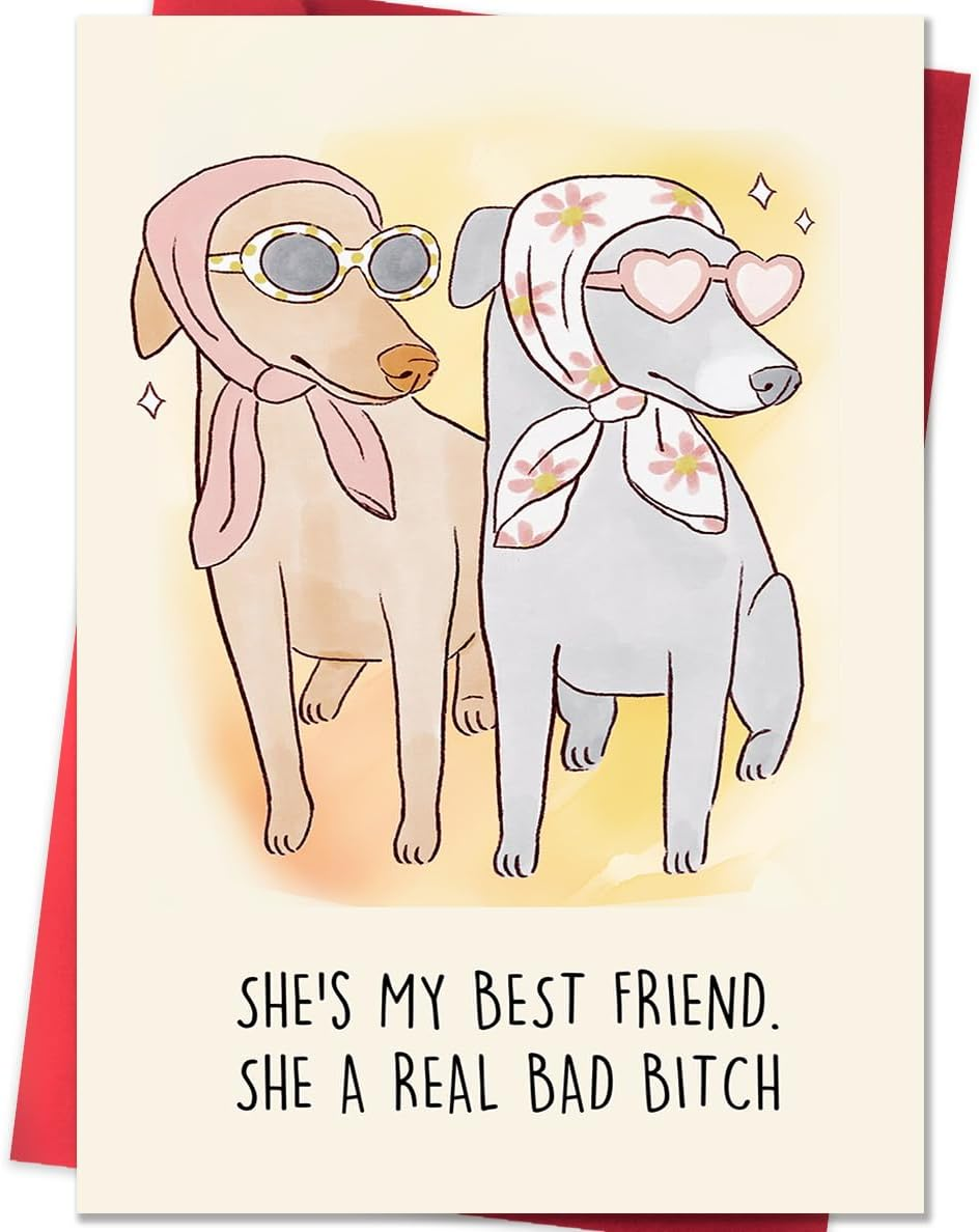 Beixian Funny Dog Birthday Cards for women, Best Friend Birthday Gifts for Her, Humor Birthday Card Gift for Sisters, Unique Birthday Gifts for Girlfriend