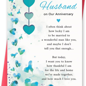Missonemi Husband Anniversary Card, Wedding Anniversary Card Gift for Husband, Sweet Anniversary Cards Gifts from Wife
