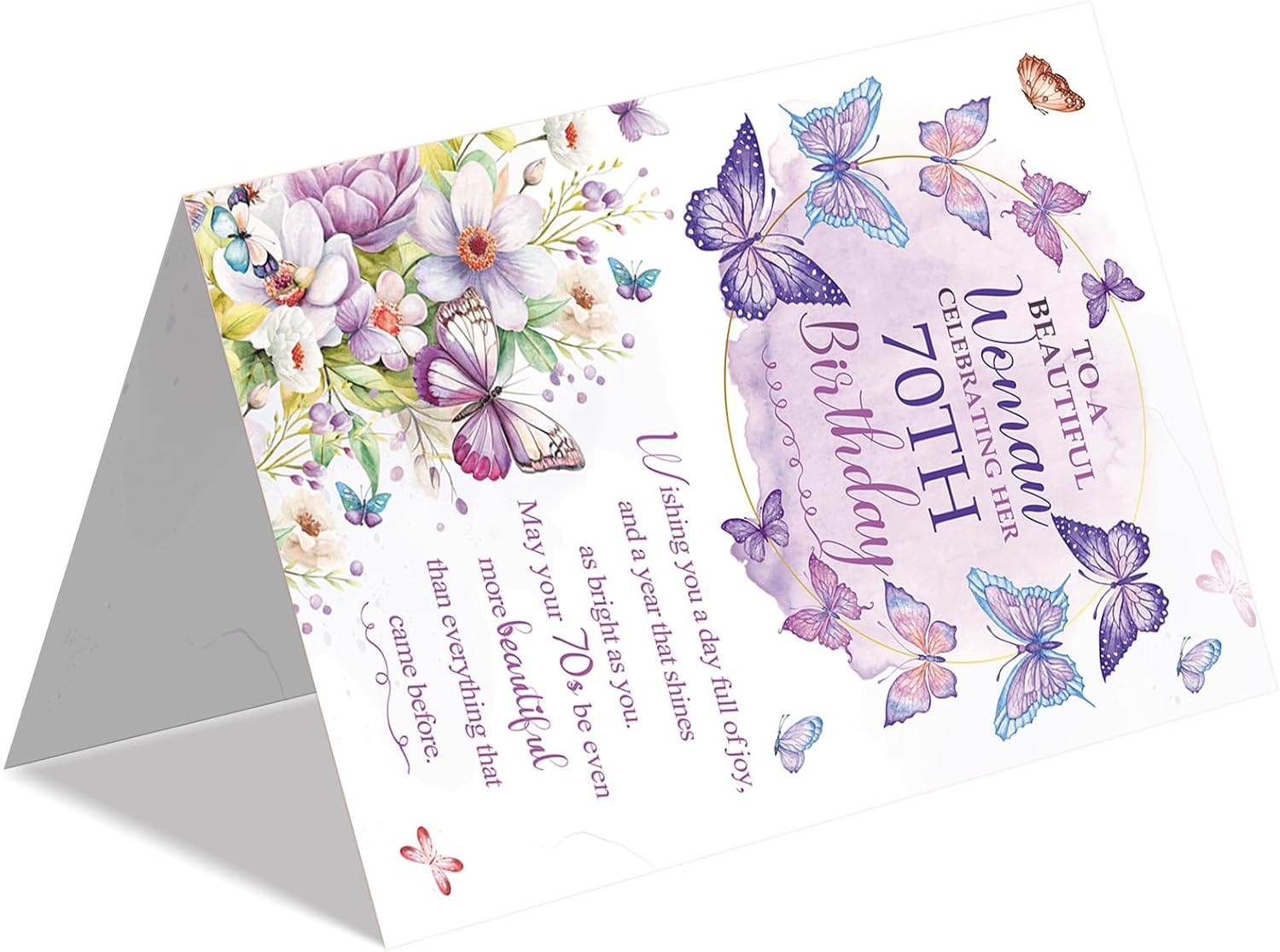 Beixian Funny 70th Birthday Card Gifts for Women, Happy 70th Birthday Decorations for Mom, Cool Bday Gifts for 70 Year Old Woman 8x5.3 Inches, Double Sided - Image 7