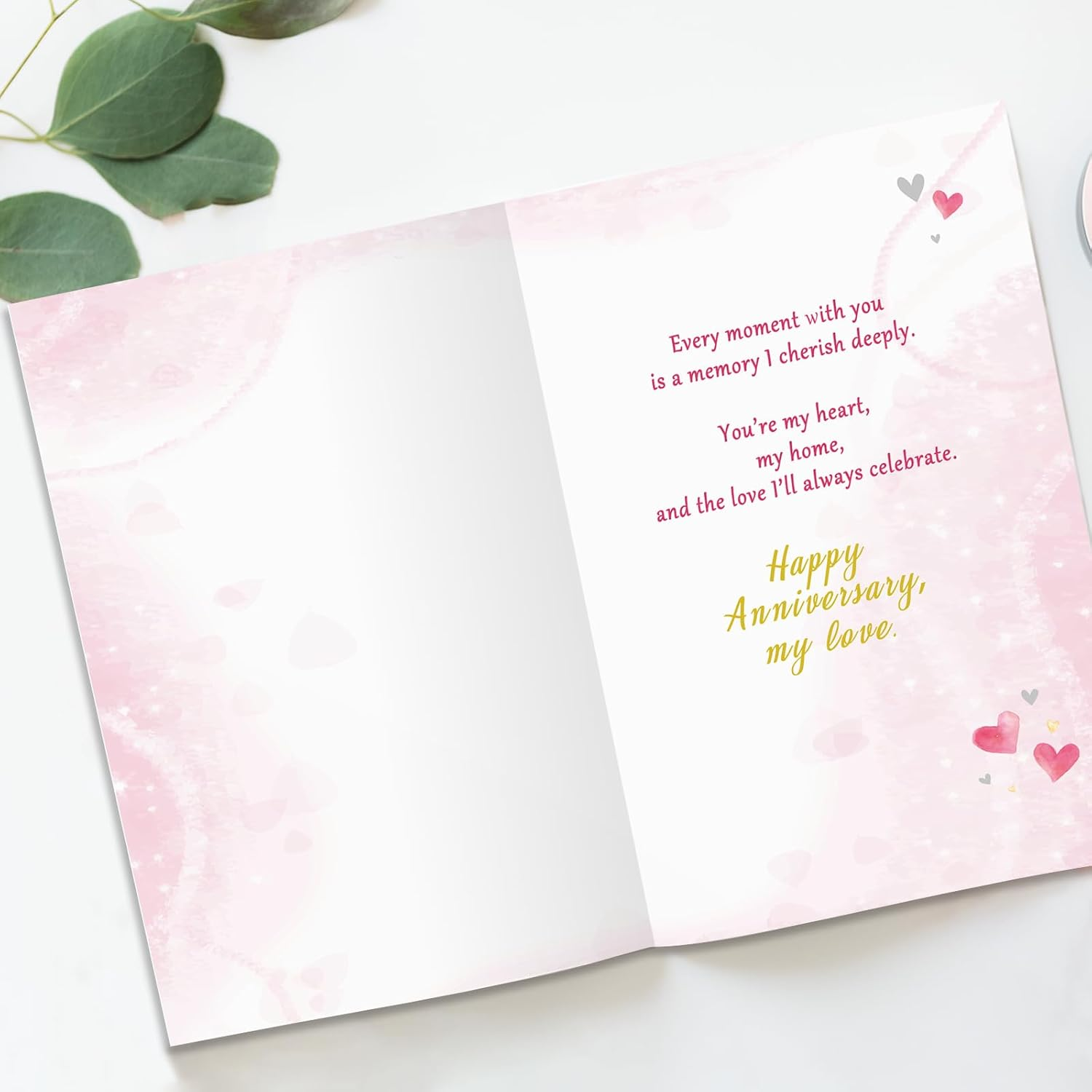 Beixian Anniversary Cards for Wife, Happy Wedding Anniversary Card Gift for Wife from Husband 8x5.3 Inches, Double Sided, with Matching Pink Envelope - Image 3