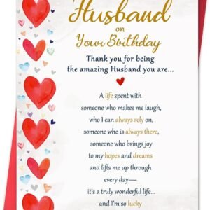 Beixian Funny Birthday Card Gifts for Husband from Wife, Happy Birthday Decorations for Men, 8x5.3 Inches, Double, Sided