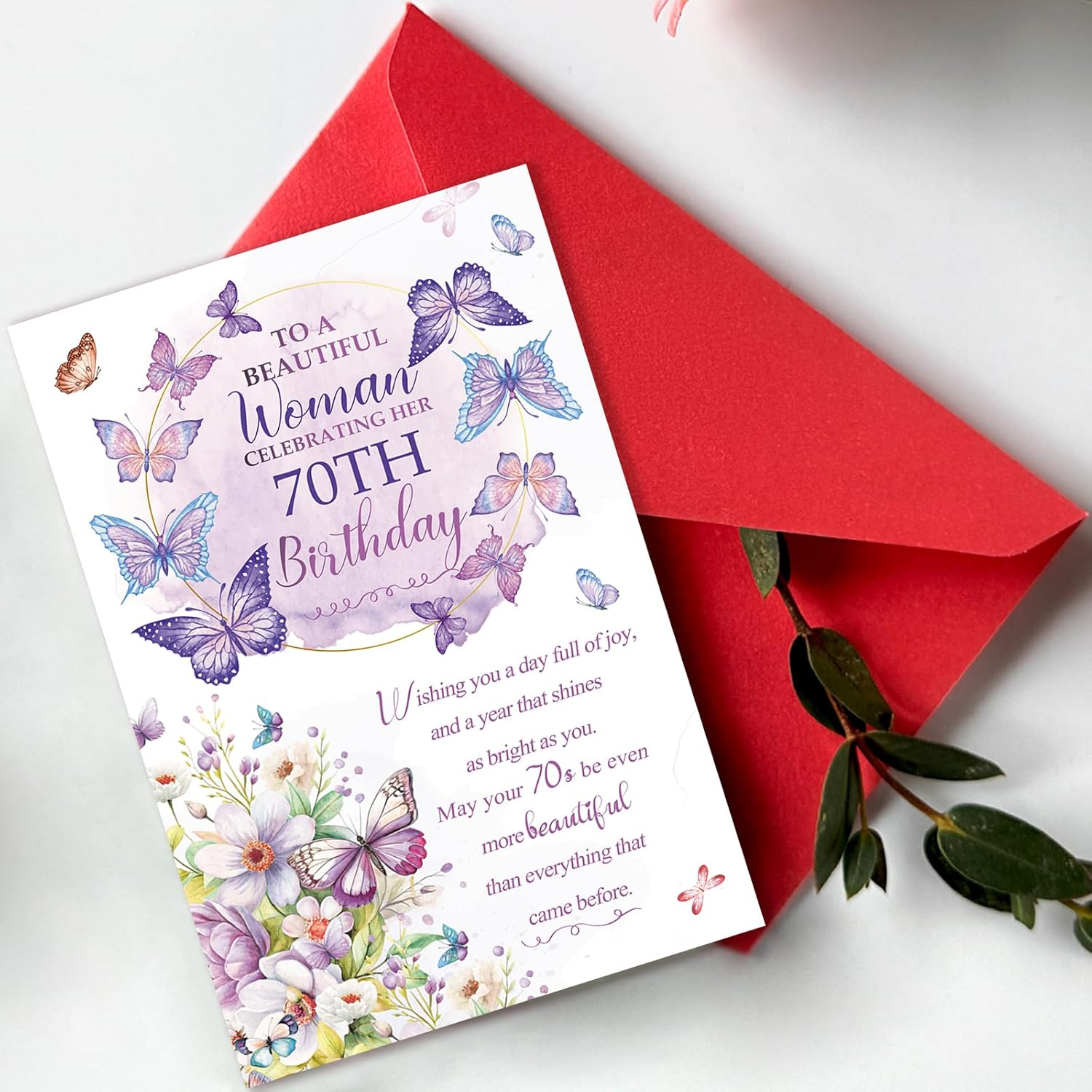 Beixian Funny 70th Birthday Card Gifts for Women, Happy 70th Birthday Decorations for Mom, Cool Bday Gifts for 70 Year Old Woman 8x5.3 Inches, Double Sided - Image 6