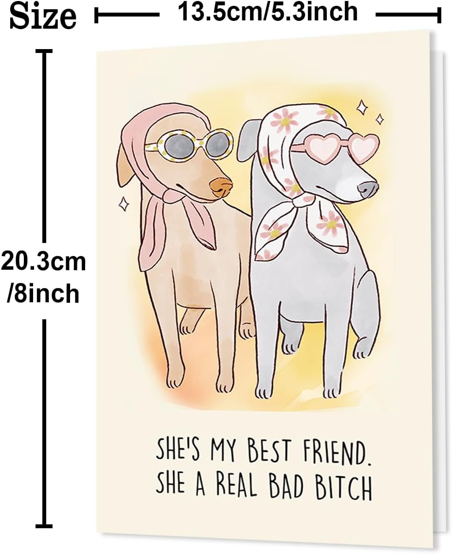 Beixian Funny Dog Birthday Cards for women, Best Friend Birthday Gifts for Her, Humor Birthday Card Gift for Sisters, Unique Birthday Gifts for Girlfriend - Image 4