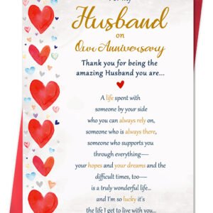 Beixian Romantic Anniversary Card for Husband, Funny Anniversary Card Gifts from Wife, Sweet Wedding Day Gifts for Husband