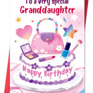 Beixian Granddaughter Birthday Card, Funny Birthday Card Gifts for Granddaughter from Grandma Grandpa-8x5.3 Inches, Double-Sided