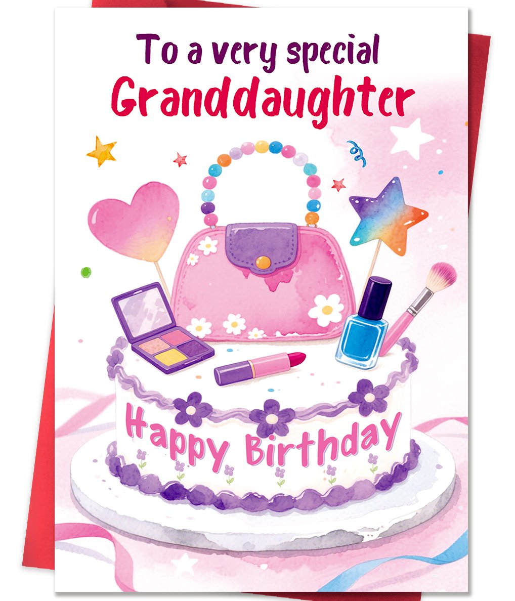 Beixian Granddaughter Birthday Card, Funny Birthday Card Gifts for Granddaughter from Grandma Grandpa-8x5.3 Inches, Double-Sided