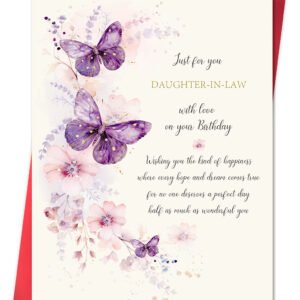 Beixian Funny Birthday Card for Daughter-in-Law, Wonderful Yet Heartfelt Greetings from Mother-in-Law-8x5.3 Inches, Double-Sided
