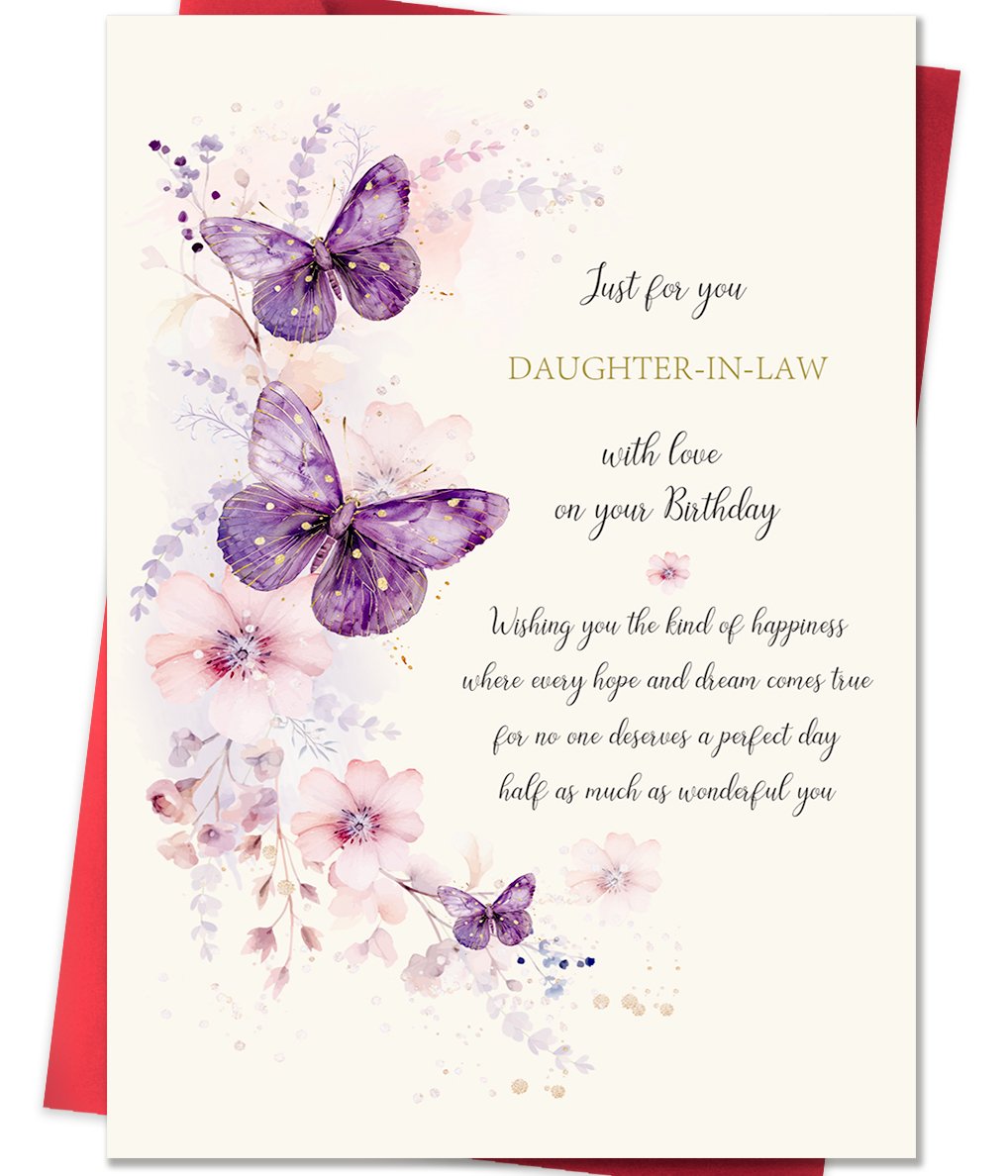 Beixian Funny Birthday Card for Daughter-in-Law, Wonderful Yet Heartfelt Greetings from Mother-in-Law-8x5.3 Inches, Double-Sided