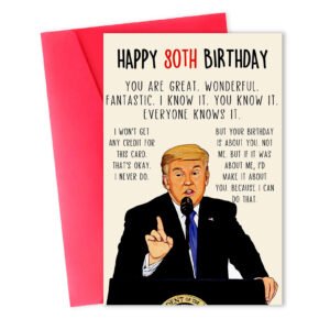 Funny 80th Birthday Card, Hilarious 80 Years Old Birthday Card Gift for Men Women, Great 80th Birthday Gifts for Friends, Dad, Mom, Husband, Wife, Brother, Sister