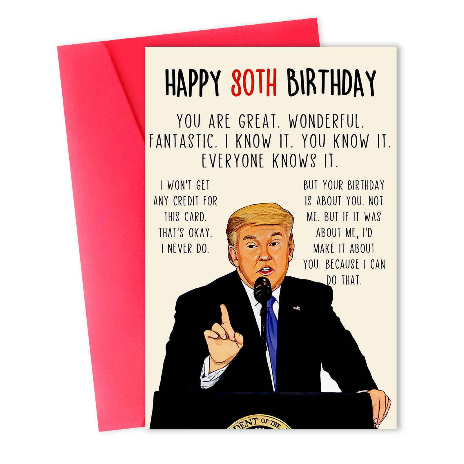 Funny 80th Birthday Card, Hilarious 80 Years Old Birthday Card Gift for Men Women, Great 80th Birthday Gifts for Friends, Dad, Mom, Husband, Wife, Brother, Sister