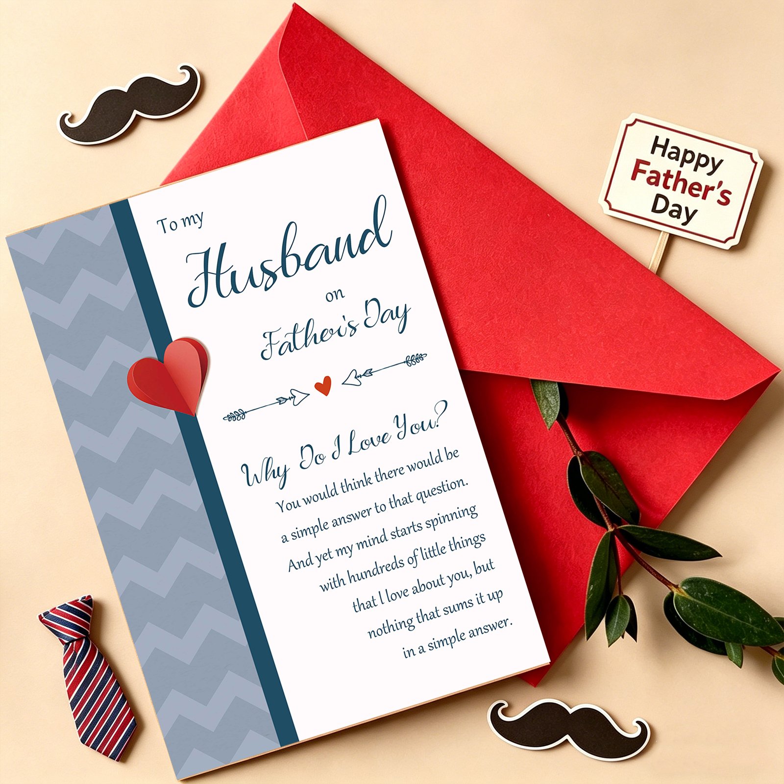 Beixian Fathers Day Card for Husband, Funny Fathers Day Card Gifts from Wife, Romantic Father's Day Cards Gifts to My Baby's Father - Image 8