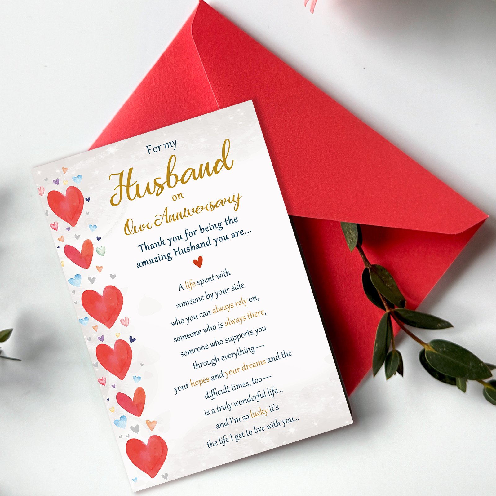 Beixian Romantic Anniversary Card for Husband, Funny Anniversary Card Gifts from Wife, Sweet Wedding Day Gifts for Husband - Image 2