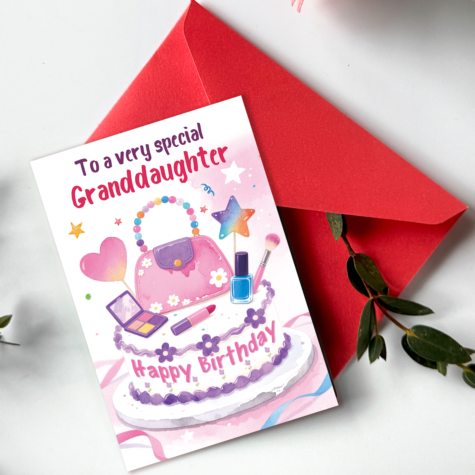 Beixian Granddaughter Birthday Card, Funny Birthday Card Gifts for Granddaughter from Grandma Grandpa-8x5.3 Inches, Double-Sided - Image 2