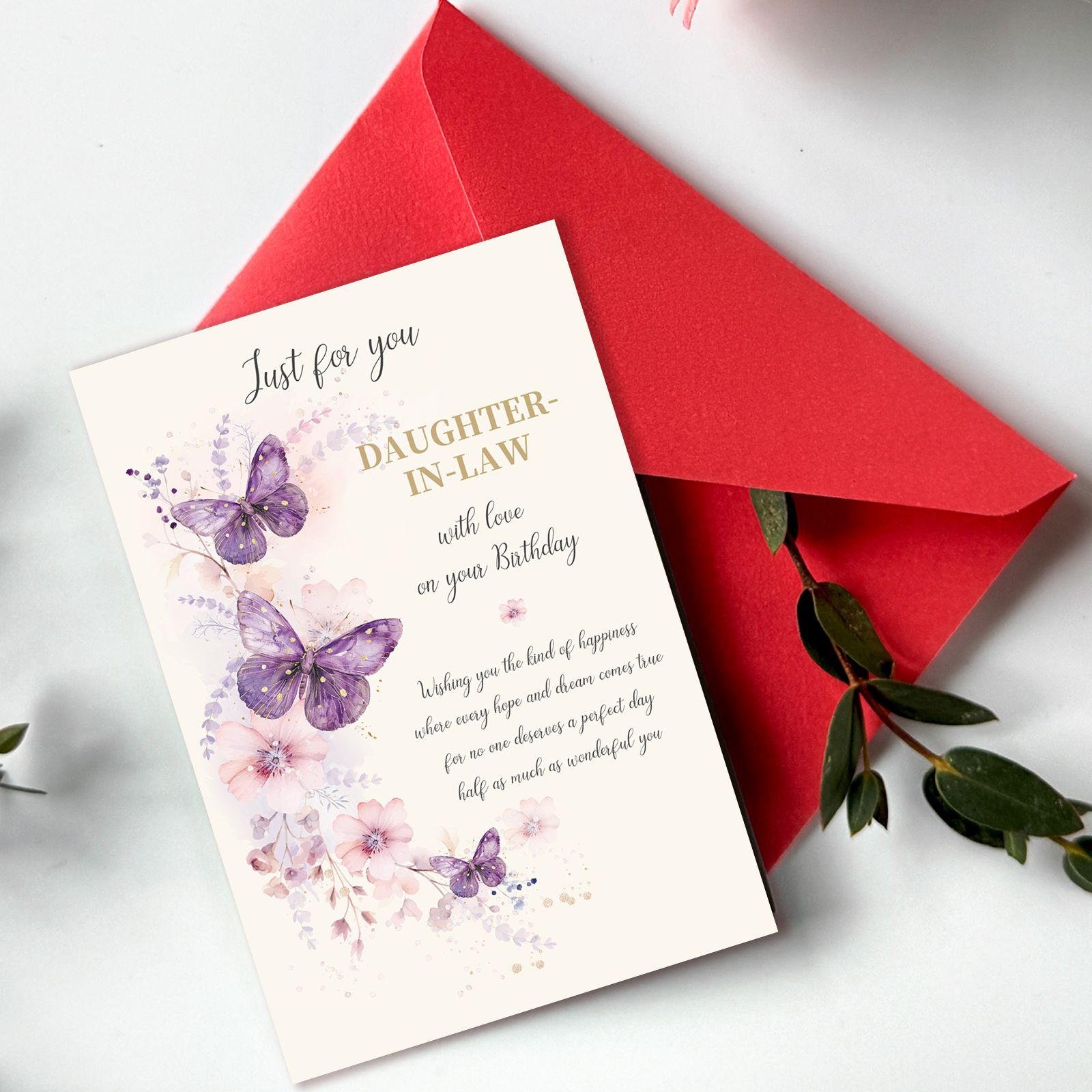 Beixian Funny Birthday Card for Daughter-in-Law, Wonderful Yet Heartfelt Greetings from Mother-in-Law-8x5.3 Inches, Double-Sided - Image 2