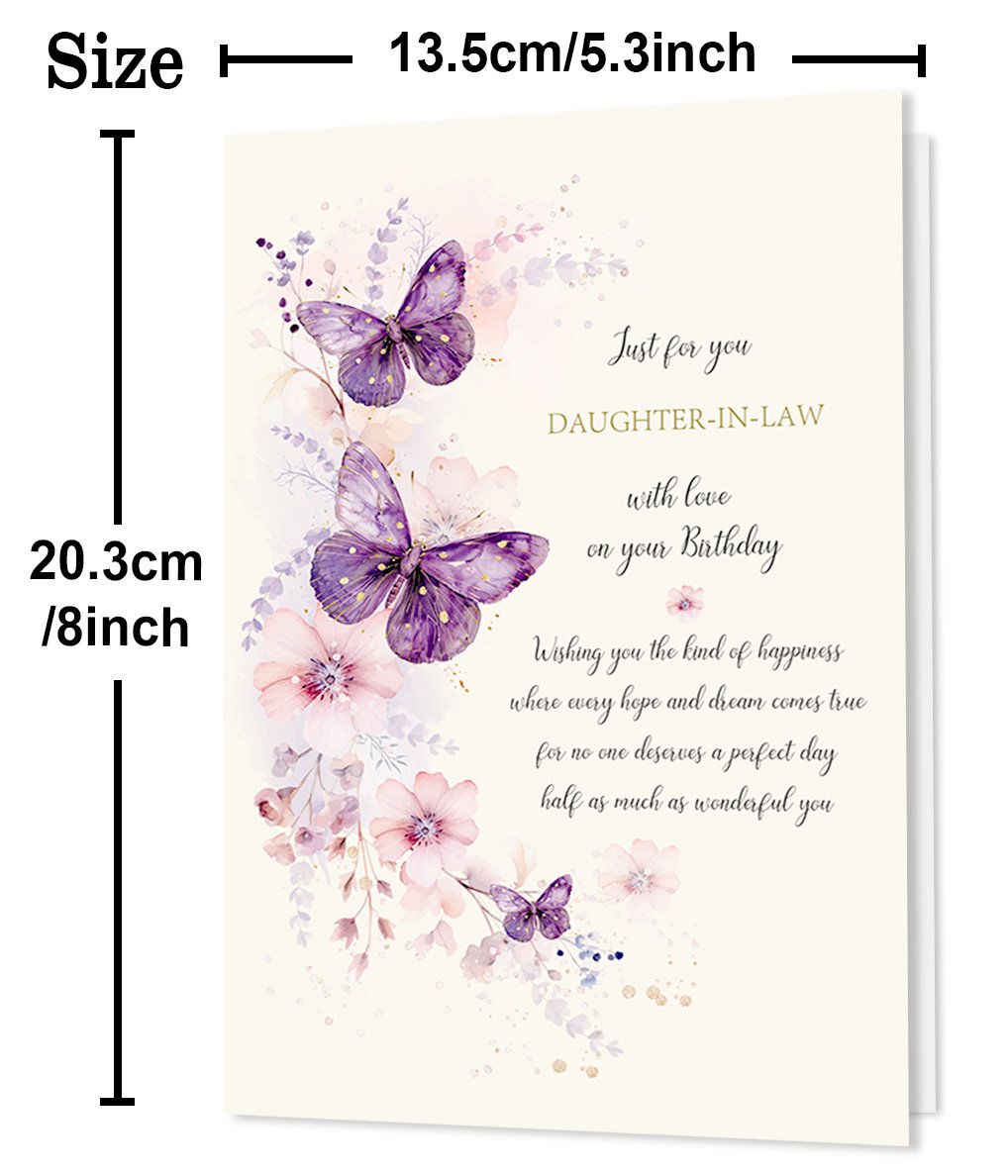 Beixian Funny Birthday Card for Daughter-in-Law, Wonderful Yet Heartfelt Greetings from Mother-in-Law-8x5.3 Inches, Double-Sided - Image 3