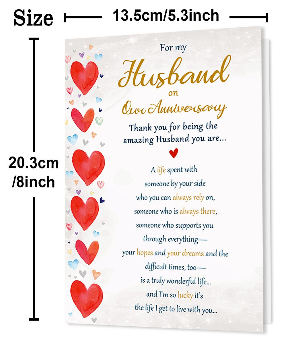 Beixian Romantic Anniversary Card for Husband, Funny Anniversary Card Gifts from Wife, Sweet Wedding Day Gifts for Husband - Image 3