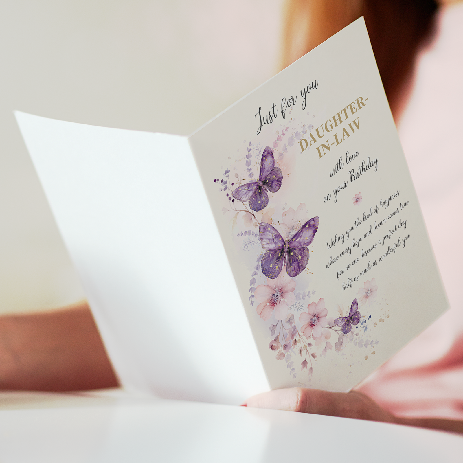 Beixian Funny Birthday Card for Daughter-in-Law, Wonderful Yet Heartfelt Greetings from Mother-in-Law-8x5.3 Inches, Double-Sided - Image 4
