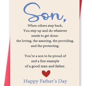 Fathers Day Card for Son, Happy Father's Day Son Card, Fathers Day Gift for Men, Heartfelt Greeting Card for a Good Men and Father, Proud Parent Card