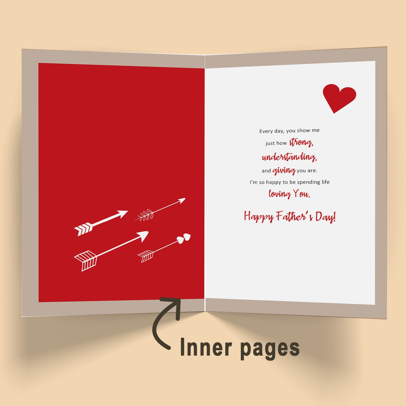 Beixian Funny Father's Day Card for Dad, Sweet Fathers Day Card Gifts for Husband from Wife, To the Man Who Has My Heart, Thank You for Being an Amazing Dad - Image 4