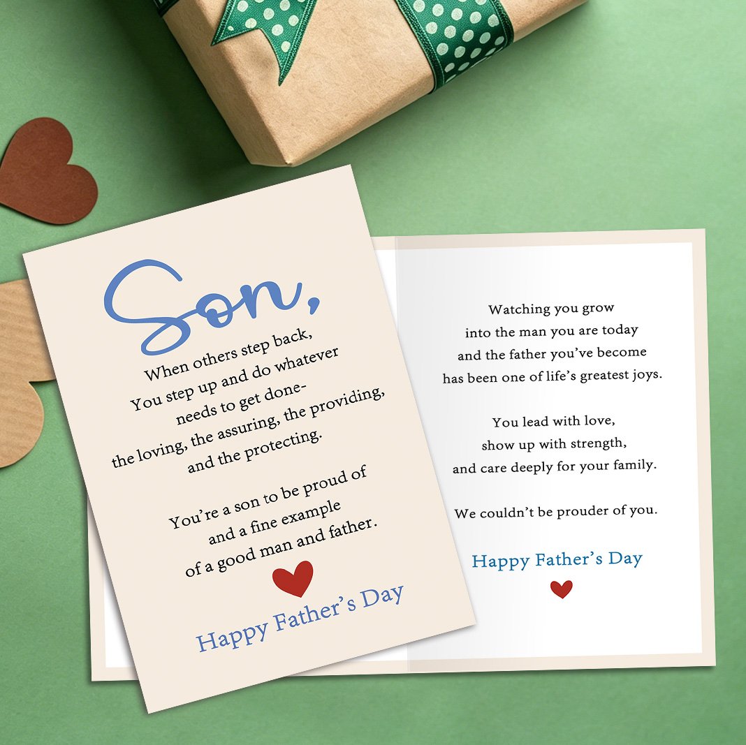 Fathers Day Card for Son, Happy Father's Day Son Card, Fathers Day Gift for Men, Heartfelt Greeting Card for a Good Men and Father, Proud Parent Card - Image 5