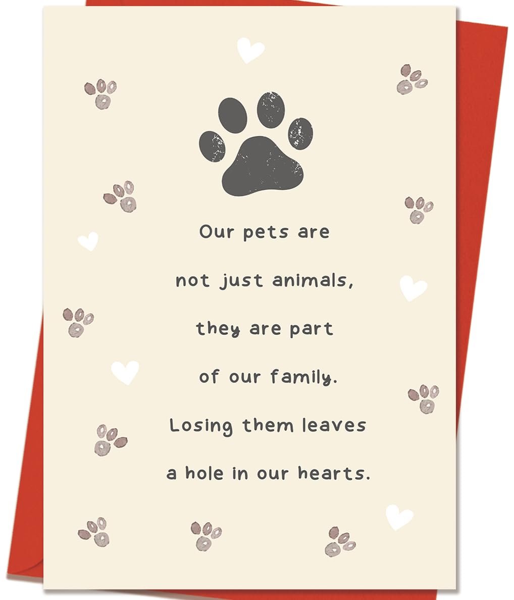 Pet Sympathy Card for Dog Cat, Loss of Dog Sympathy Gift, Pets Memorial Gifts for Loss of Dogs, Pets Bereavement Gifts