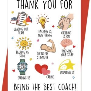 Thank You Coach Card, Basketball Football Sports Coach Appreciation Gifts, Best Coaches Gifts