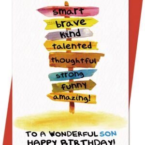 Birthday Card for Son, Funny Birthdays Cards Gifts for Adult Sons from Mom Dad Parents, Happy Birthday to A Wonderful Sons