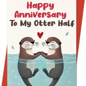 Anniversary Card to Husband Wife Couple, Happy Anniversary Decorations Gifts for Women Men Him Her