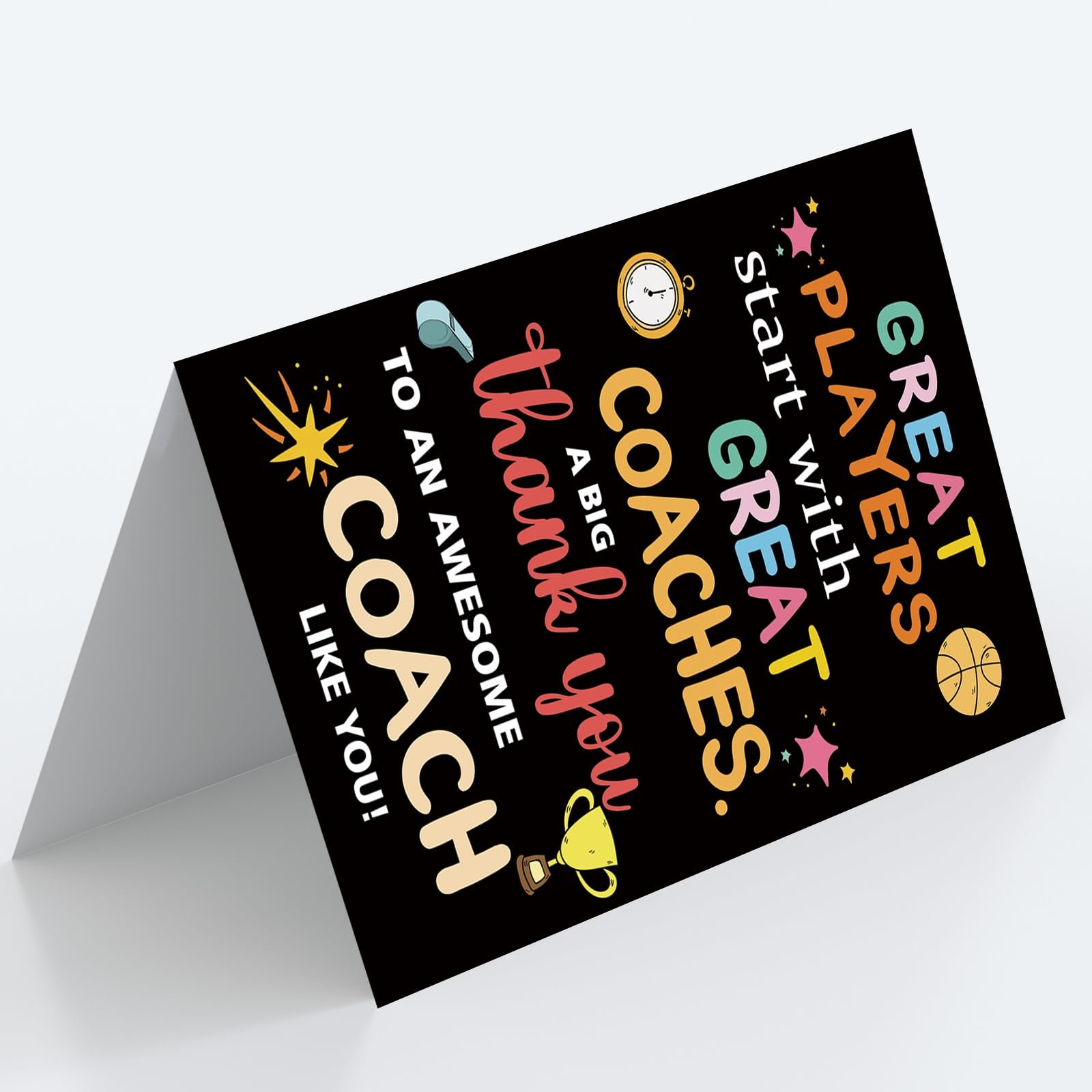 Thank You Coach Card for Men Women, Basketball Baseball Volleyball Pool Football Coach Appreciation Gifts, Great Players Start With Great Coaches - Image 3