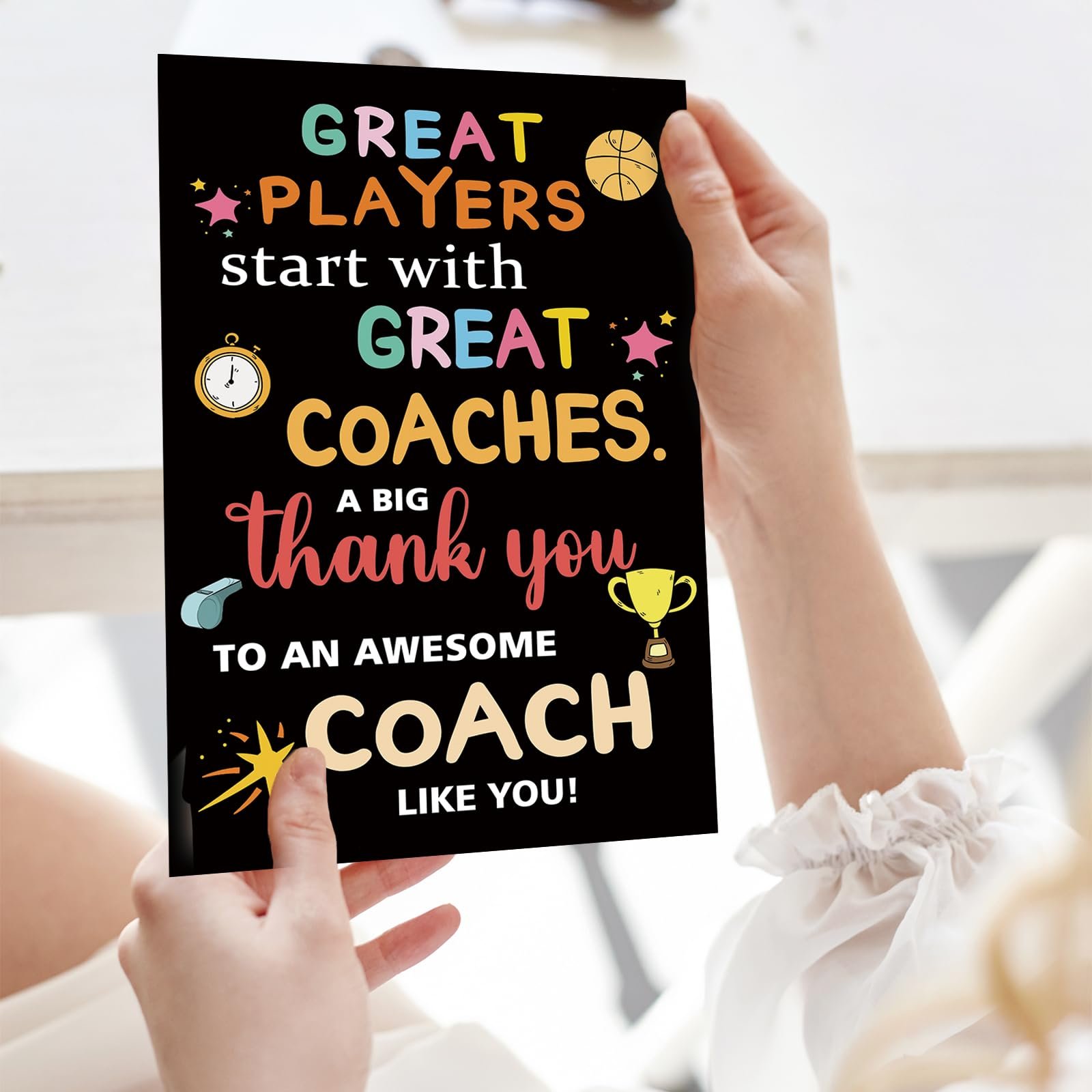 Thank You Coach Card for Men Women, Basketball Baseball Volleyball Pool Football Coach Appreciation Gifts, Great Players Start With Great Coaches - Image 7