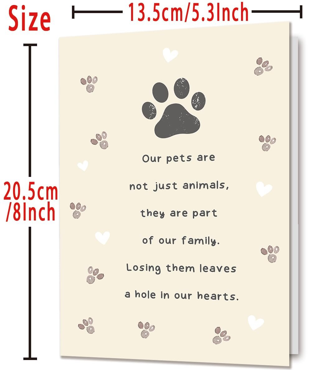 Pet Sympathy Card for Dog Cat, Loss of Dog Sympathy Gift, Pets Memorial Gifts for Loss of Dogs, Pets Bereavement Gifts - Image 3